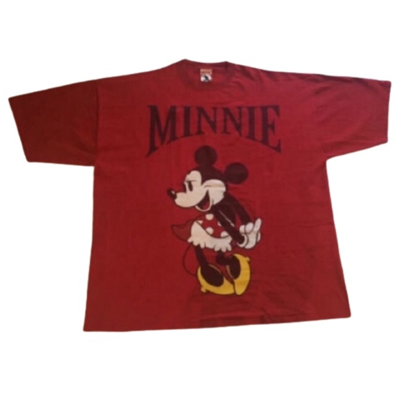 DISNEY XXL Vintage MINNIE MOUSE Red short sleeved shirt mickey Inc 1928 - Picture 7 of 7